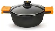 Casseruola con coperchio in vetro BRA A270328 5,7 L (Ø 28 cm) Nero Metallo Alluminio Alluminio fuso Ø 28 cm Aluminio