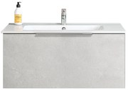 Mobile sottolavabo e lavabo Portland per vasca centrale cemento chiaro L 89 x H 40 x P 45.5 cm 1 cassetto