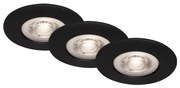 Briloner - SET 3x Lampada LED da incasso per bagni LED/4,9W/230V IP44 nero