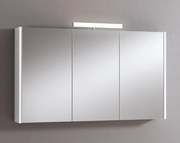 Pensile con luce Akira laccato lucido bianco L 120 x H 70 x P 15.5 cm