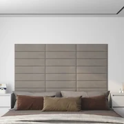 Pannelli Murali 12 Pz Grigio Chiaro 60x15 Cm Velluto 1,08 M² /