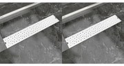 Scarichi Doccia Lineari 2pz Design Bolle 530x140mm Acciaio Inox /