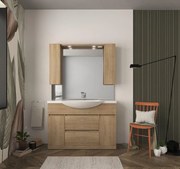 Mobile bagno da terra con lavabo L 120 x H 81 x P 33.5 cm rovere tabacco, 2 ante 1 cassetto per vasca centrale Elise