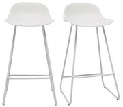 Set di 2 sgabelli da bar design bianchi H65 cm ELLA