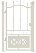 Cancello manuale con serratura elettrica Lavaredo in ferro, apertura a sinistra, L 104.5, H 180-195 cm, di colore bianco