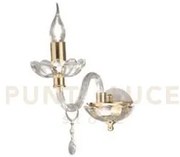 Applique brigida/1 in cristallo e oro 1 luce attacco e27 h.25cm