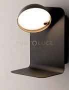 Applique a parete led boing orientabile nera con usb 2a 5w 500lm 40...