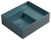 Lavabo da appoggio Nobu COLAVENE rettangolare in ceramica L 60 x H 21 x P 50 cm petrolio opaco piletta non inclusa