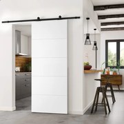 Porta scorrevole reversibile Dione in mdf bianco, L 92.5 x H 211.5 cm, con binario Retro