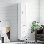 Credenza 34,5x34x180 cm in legno multistrato bianco lucido