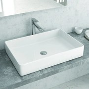 Kamalu - lavabo appoggio rettangolare 60,5 cm ceramica slim litos-0001