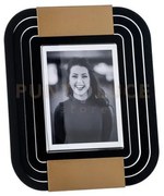 Portafoto di design tudor piccolo nero ,oro laccato in ferro e poli...