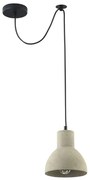 Lampadario Industrial Broni Metallo Nero 1 Luce Diffusore Calcestruzzo Grigio