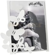 Porta foto butterly grande bianco in ferro 24x26cmh(18x24formatofoto)