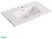 Lavabo Da Incasso "Alba" 81x46 In Ceramica Finitura Bianco Lucido