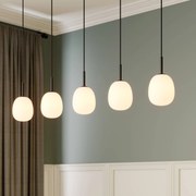 Lampada a sospensione in vetro Etiena Lindby, dimmerabile, Nero, Soggiorno / Sala da pranzo, Vetro, Moderno, Lampada a sospensione