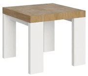 Tavolo allungabile 90x90/246 cm Roxell Mix piano Quercia Natura - gambe Bianco Frassino