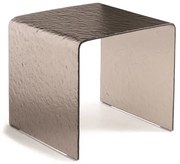 Tavolino salotto in vetro temperato effetto martellato bronzo - PLINIO