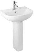 Lavabo con colonna 55 cm in ceramica bianco lucido salvaspazio monoforo