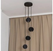 Lampadario a sospensione con cavo GAMBIT 4xGU10/10W/230V nero