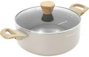 Casseruola 22 cm taupe scritta Cooking Therapy con coperchio