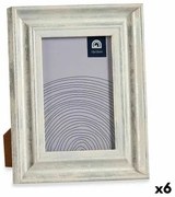 Cornice Portafoto 16,2 x 2 x 21 cm Cristallo Argentato Legno Marrone Plastica (6 Unità)