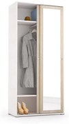 Armadio per vestiti con porta scorrevole bianco L 90 x P 45 x H 195 cm