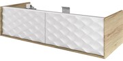 Mobile da bagno sotto lavabo SENSEA Neo marrone laccato lucido L 120 x H 32 x P 48 cm 2 cassetti, lavabo non incluso