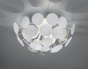 Discalgo plafoniera sfera tondi metallo bianco opaco + argento d. 5...