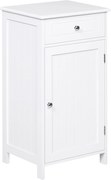 Mobiletto da Bagno con Anta e Cassetto Bianco 43x34x77 cm...