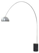 Piantana Contemporanea Turning Marmo Nero Cilindro Metallo Cromo 1 Luce E27