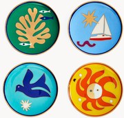 Set di 4 sottobicchieri in porcellana Playa