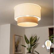 Brilagi - Plafoniera LED CERIA 1xE27/40W/230V Ø 50 cm bianco/beige
