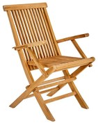 Sedia da giardino in teak con braccioli pieghevole Antea NATERIAL, seduta in teak marrone, set da 2 pezzi