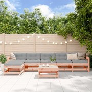 Set divani giardino 7 pz con cuscini legno massello di douglas