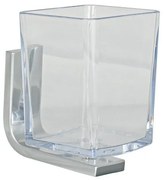 Porta spazzolini Materia in pvc in vetro con profili cromo lucido