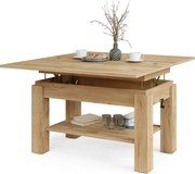 BRAWO Rovere Craft Gold - TAVOLINO DA CAFFÈ CON PIANO ALLUNGABILE E SOLLEVABILE TAVOLO TRASFORMABILE CON RIPIANO