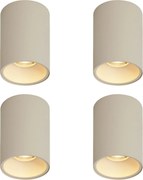 Set di 4 faretti moderni beige da superficie GU10 50mm rotondi - Deep