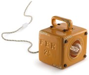 Lumetto Vintage Industrial Cubica Ferro Ceramica Giallo 1 Luce E27