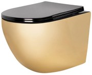 Vaso WC sospeso Rea Carlo Mini Flat Gold/Black