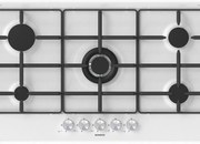 Piano cottura 5 fuochi L 86 cm Silver PC90 AV SCHOCK bianco griglie in acciaio smaltato