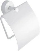 Kamalu - Portarotolo coperto in acciaio inox bianco opaco da muro | Monde-B