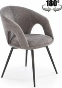 Sedia girevole K550 in tessuto grigio