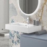 Lavabo sospeso in resina 100 cm bianco lucido   Lodi