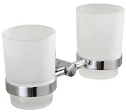 Aqualine - Portaspazzolino a parete SAMBA bianco latte vetro/cromo lucido