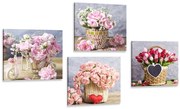 Set di quadri – Bouquet di fiori in stile vintage