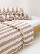 Lenzuolo in misto lino e cotone con volant Posie