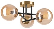 Lampadario a plafone MALENA 3xE14/5W/230V oro/nero/fumé beige