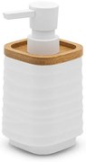 Dispenser sapone da appoggio bianco in abs e bambù Wave