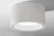 Nasso lampada da soffitto 1 luce tonda in gesso e alluminio bianco